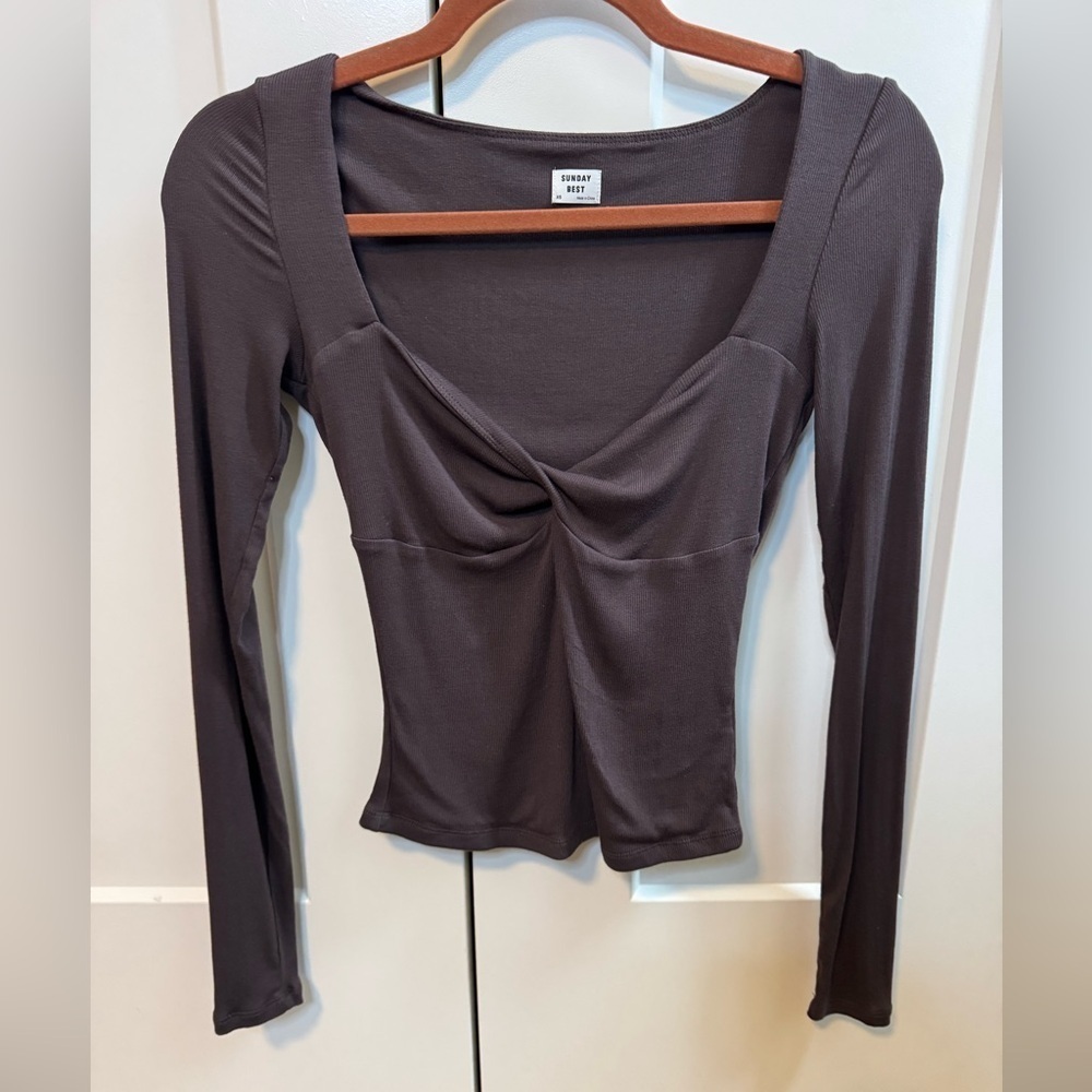 Sunday Best Lula Long Sleeve Twist Front Blouse -